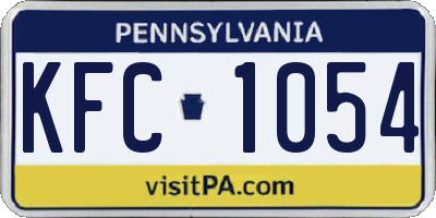 PA license plate KFC1054