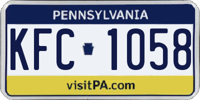 PA license plate KFC1058