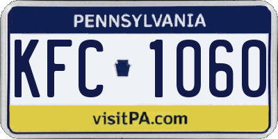 PA license plate KFC1060