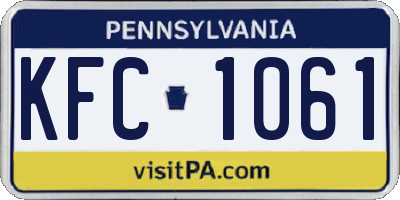 PA license plate KFC1061