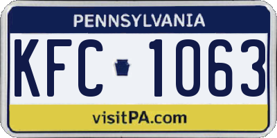 PA license plate KFC1063