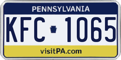 PA license plate KFC1065