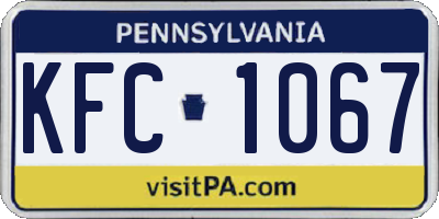 PA license plate KFC1067