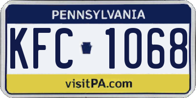 PA license plate KFC1068