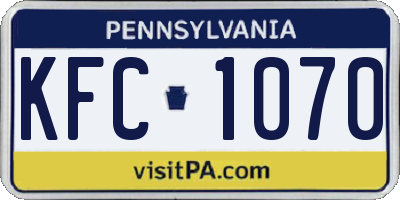 PA license plate KFC1070
