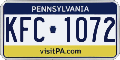 PA license plate KFC1072
