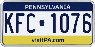 PA license plate KFC1076