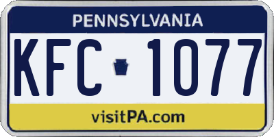 PA license plate KFC1077
