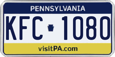 PA license plate KFC1080