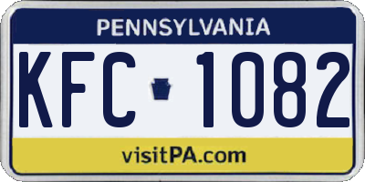 PA license plate KFC1082