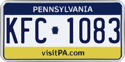 PA license plate KFC1083