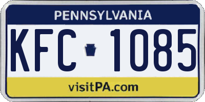 PA license plate KFC1085