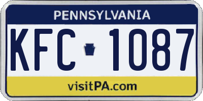 PA license plate KFC1087