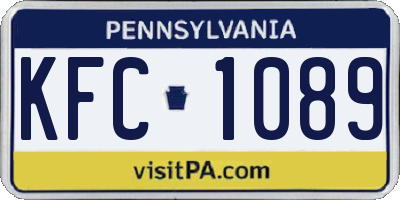 PA license plate KFC1089