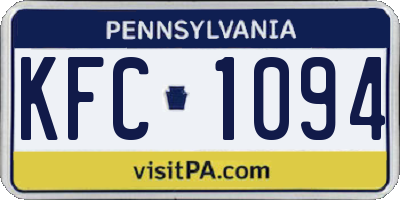 PA license plate KFC1094