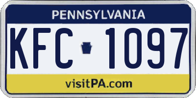 PA license plate KFC1097