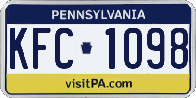 PA license plate KFC1098