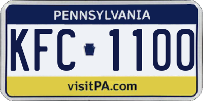 PA license plate KFC1100