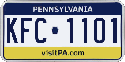 PA license plate KFC1101
