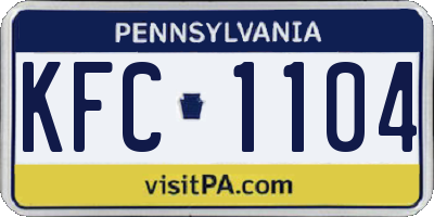 PA license plate KFC1104