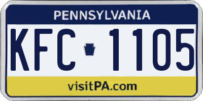 PA license plate KFC1105