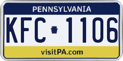 PA license plate KFC1106