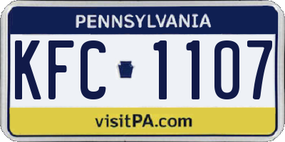 PA license plate KFC1107