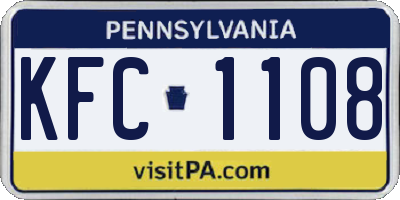 PA license plate KFC1108