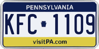 PA license plate KFC1109