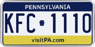 PA license plate KFC1110