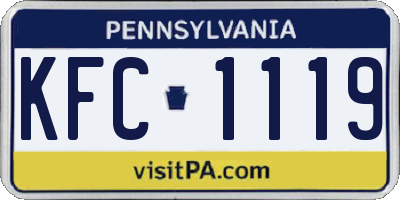 PA license plate KFC1119