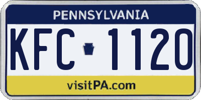 PA license plate KFC1120