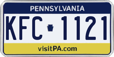 PA license plate KFC1121