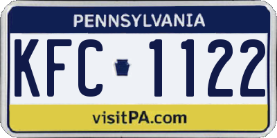 PA license plate KFC1122