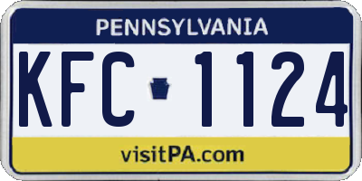 PA license plate KFC1124