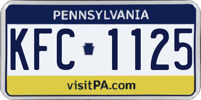 PA license plate KFC1125