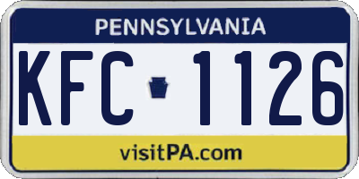 PA license plate KFC1126
