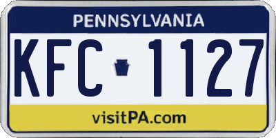 PA license plate KFC1127