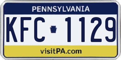 PA license plate KFC1129