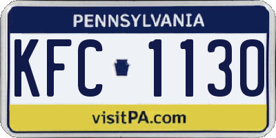 PA license plate KFC1130
