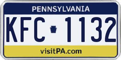PA license plate KFC1132