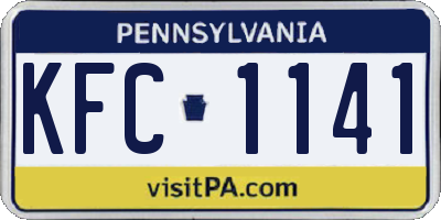 PA license plate KFC1141