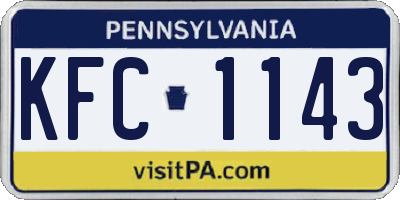 PA license plate KFC1143