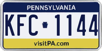 PA license plate KFC1144