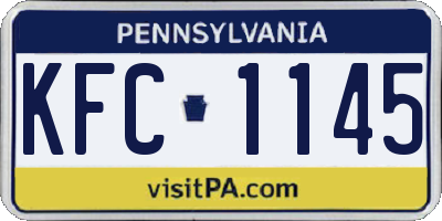 PA license plate KFC1145