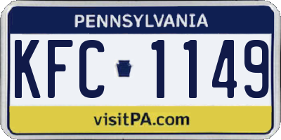 PA license plate KFC1149