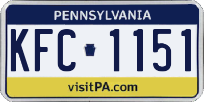 PA license plate KFC1151