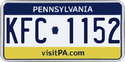 PA license plate KFC1152