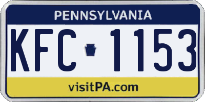 PA license plate KFC1153