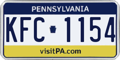 PA license plate KFC1154